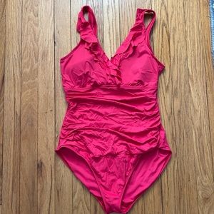 Pink Ralph Lauren one piece swimsuit